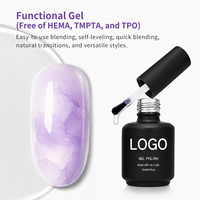 Gel de mélange haute transparence pour nail art, effet blooming, séchage rapide, soak-off, durcissement UV LED, 15ml, fournitures de salon en gros