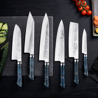 Couteau de chef Gyuto japonais Amber à lame en argent forgée à la main de 9 pouces
