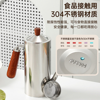 Verseur d'huile d'olive en acier inoxydable 304, distributeur à poignée en bois avec couvercle pour la cuisson, les salades, le barbecue et la restauration (vente en gros)
