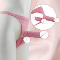 Pantalon en cuir pour femme, best-seller transfrontalier, avec double godemichet, pour le plaisir lesbien et l'insertion ludique