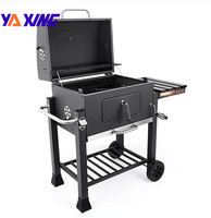 Offres Spéciales d'acier inoxydable de charbon de bois en plein air jardin chariot de camping barbecue carrée