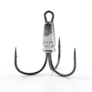 Hameçon de pêche lesté à trois griffes avec ardillon pour lancer longue distance sur cannes à spinning – Trois hameçons durables avec plomb - Product Image 1