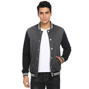 Vestes de sport personnalisées de luxe noires pour hommes, veste de sport à manches en cuir, veste de sport pour hommes - Product Image 1