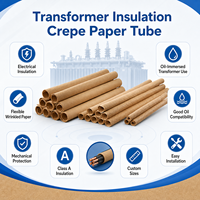 Tubes en papier crépon ronds pour l'isolation électrique, isolation de classe A, tailles personnalisables pour transformateur immergé dans l'huile