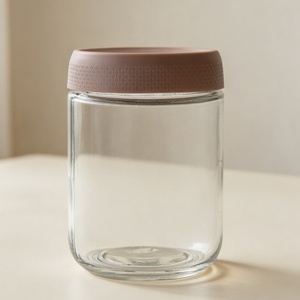 Bocaux de conservation en verre de 10oz, 16oz, 24oz avec couvercles hermétiques – Bocaux Mason en verre transparent pour flocons d'avoine, confiture, <span class=keywords><strong>miel</strong></span>, contenants alimentaires de cuisine - Product Image 2