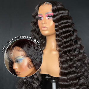 Femmes noires lâche vague profonde dentelle avant perruques de <span class=keywords><strong>cheveux</strong></span> vierges perruque frontale Full HD sans colle avec des <span class=keywords><strong>cheveux</strong></span> humains vietnamiens bruts - Product Image 2