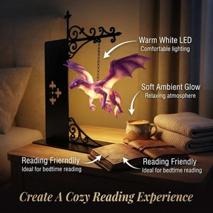 Floating <b>Dragon</b> Bookshelf Lamp Led Desk <b>Light</b> With Hanging Design For Reading Night <b>Light</b> - Product Image 4