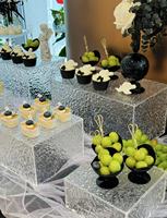 Socle en acrylique Présentoir de nourriture en acrylique Blanc Buffet Riser Cube Dessert Vitrine Épais Gâteau Plinthe Stand pour la Fête de Mariage