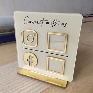 Connectez-vous avec le Code Qr américain sur Instagram et <span class=keywords><strong>Facebook</strong></span> Stand suiveurs affichage de la réception - Product Image 2