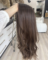 LLBeauty Perruque Lace Front HD en Cheveux Humains Vierges de Qualité, Texture Européenne Douce, Brun Foncé, Extra Fine, avec Doublure en Soie, pour Femmes, Fournisseur Populaire F