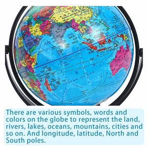 Globo Terráqueo Educativo con Marco Negro, <span class=keywords><strong>Universal</strong></span>, para Estudiantes, Material Didáctico de Geografía, Regalo, Manualidades, Exhibición, 10.6cm - Product Image 6