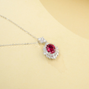 925 silver cultivated <b>ruby</b> pendant <b>necklace</b> - Product Image 2