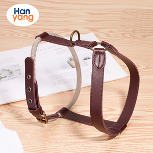 HanYang OEM tali anjing nilon kustom mudah hidup dan mati tanpa tersedak H kulit <span class=keywords><strong>Harness</strong></span> anjing berjalan tanpa tarik anjing <span class=keywords><strong>Harness</strong></span> atau anjing besar tanpa tarik - Product Image 2