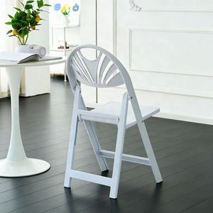 Chaise pliante en résine plastique blanche avec dossier en maille PP, écologique, imperméable et résistante aux intempéries - Product Image 6