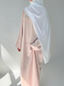 Abaya Elegante in Puro Lino per Donne Musulmane, <span class=keywords><strong>Abbigliamento</strong></span> <span class=keywords><strong>Casual</strong></span> <span class=keywords><strong>Taglie</strong></span> <span class=keywords><strong>Forti</strong></span> con Tasche Nascoste e Maniche Larghe per l'Estate - Product Image 4