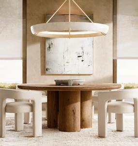 आधुनिक माइक्रोफाइबर चमड़े के असलस्टर्ड डाइनिंग रूम ओपन-बैक कपड़े डाइनिंग आर्मचेयर - Product Image 5