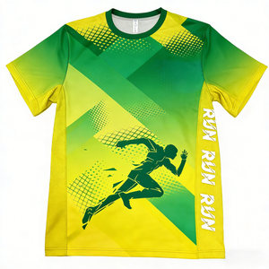 Camiseta Deportiva Personalizada de Manga Corta, Transpirable, de Poliéster Elástico, para Verano, para Correr, Fitness y Deportes Casuales - Product Image 1