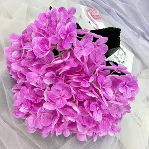 Оптовая Продажа новый реальный сенсорный латекс искусственный цветок розовая Гортензия для свадьбы