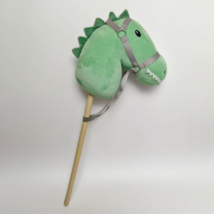 Cheval en bois personnalisable, jouet dinosaure vert, cheval à bascule pour enfants, pour des jeux de déguisement amusants - Product Image 2