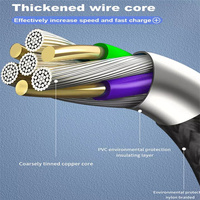 Kabel USB Pengisian Daya Super Cepat 3 In 1 5A Kabel USB Tipe C Mikro 8 Pin