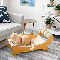 Grand hamac d'intérieur classique moderne en sisal pour chaton avec planche à gratter en bois chaise longue jouet en bois pour chats