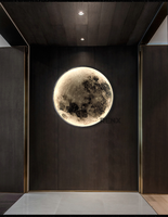 Lampe murale LED de luxe en fer avec commande tactile, motif lune, pour couloir, salon et décoration de fond de chambre