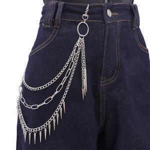 Hip Hop Vintage Metal perçin çok katmanlı bel pantolon zincir dekoratif gotik kaya kot kemer zincirleri bağlantı aksesuarı - Product Image 4