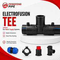 Conexión en T de Electrofusión HDPE de Superficie Lisa, 50mm, Accesorios de Tubería de Plástico HDPE, SDR11 PN16 PE100