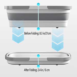Seau de gros pliable à grande capacité avec doubles poignées, peu encombrant, pour le stockage d'eau et le rangement des balais - Product Image 5