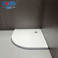 Receveur de douche moderne en acrylique blanc HOKO receveur de douche de salle de bain de taille personnalisée pour hôtels et salles de douche