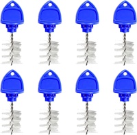 Cepillo para grifo de cerveza, cepillo de nailon con mango de plástico, tapa azul/negra para grifos de cerveza estándar americanos, limpieza de tubos de grifo