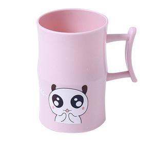 Cartoon Panda Toothbrush Cup For Children And Couples With Handle Home Use PP <b>Material</b> Nordic Color Design - Product Image 5