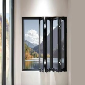 Moderno lujo Horizontal Bi-fold acordeón <span class=keywords><strong>toldo</strong></span> elegante gráfico aluminio vidrio balcón ventanas para cocina Hotel Villa último - Product Image 2