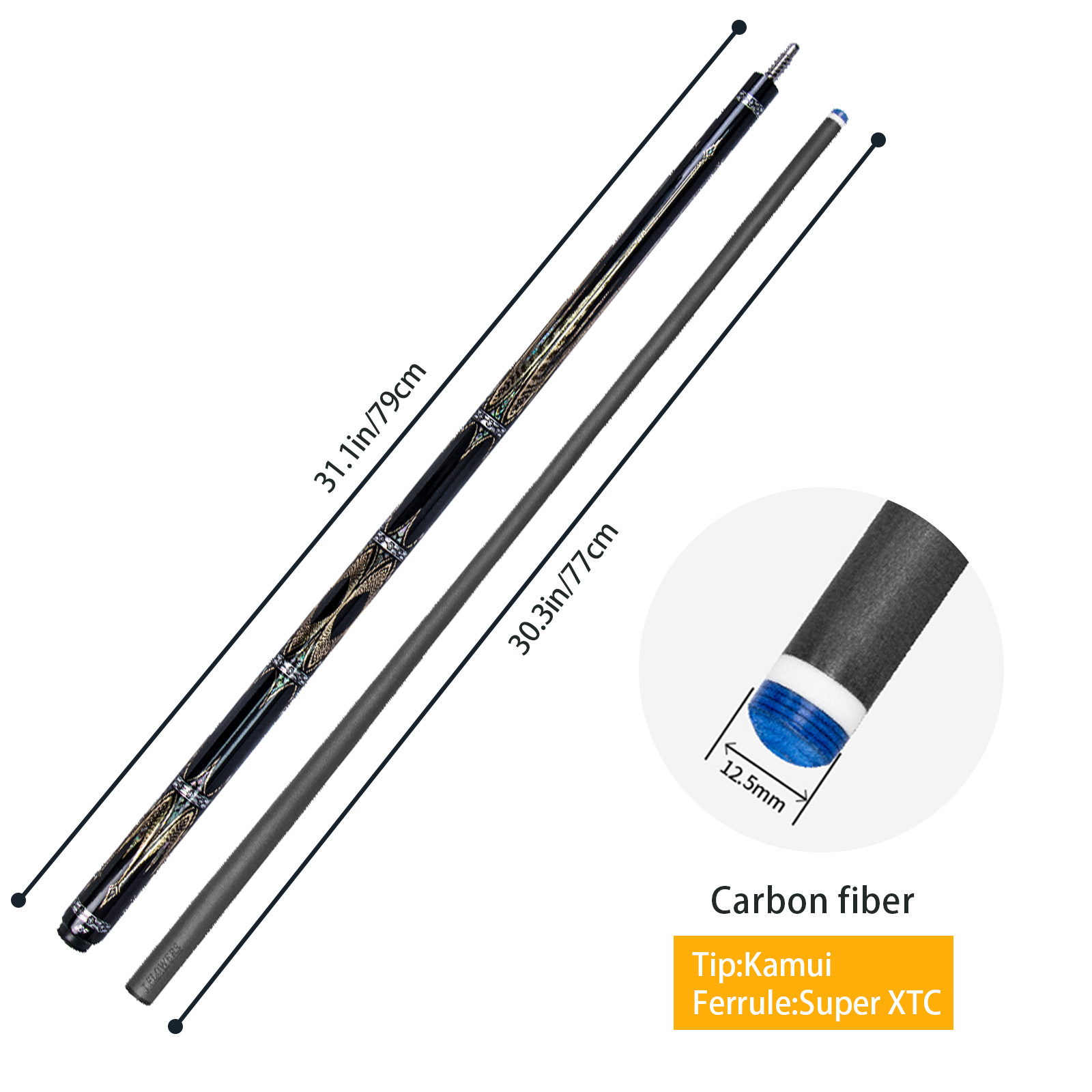 JFLOWERS Cue JF 20-26 ゴールドアーマービリヤードキット カーボン