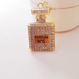 Penuh berlian imitasi botol parfum logam liontin gantungan kunci dekorasi Diy kerajinan jimat tas tangan tas sekolah mobil liontin kunci aksesoris - Product Image 4
