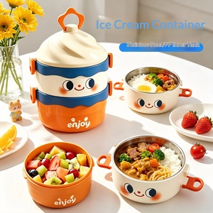 Boîte à lunch créative en forme de crème glacée, boîte à lunch mignonne en acier inoxydable 304 de qualité alimentaire, grande capacité - Product Image 1