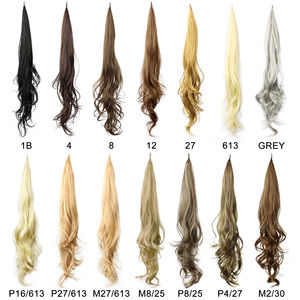 Style populaire Flexible Wrap Around Ponytail avec vague extrémités bouclées magique tresse noire extension <span class=keywords><strong>de</strong></span> <span class=keywords><strong>queue</strong></span> <span class=keywords><strong>de</strong></span> <span class=keywords><strong>cheval</strong></span> longue jolis cheveux pour les femmes - Product Image 2