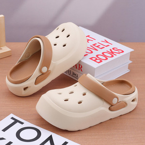 Sabots compensés pour femmes, blanc et rose, sandales d'été de plage antidérapantes à bout fermé, talon de 3 cm, moulage par injection, chaussures aquatiques - Product Image 3