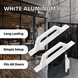Modern White Aluminum Sliding <b>Door</b> <b>Handle</b> Sash Lift Cabinet <b>Pull</b> Screws 175mm Length Hardware Barn <b>Doors</b> Gates Closets - Product Image 2