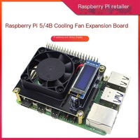 Carte d'extension de ventilateur de refroidissement pour Raspberry Pi 5/4B/3B+ avec lumière RGB et module de ventilateur intelligent à contrôle de température