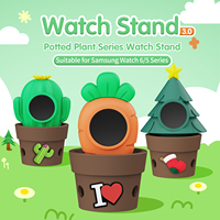 Support de chargeur de montre SIKAI en silicone mignon en forme de plante en pot pour Samsung Galaxy Watch 6 Classic/6/5/5 Pro, station de charge DIY