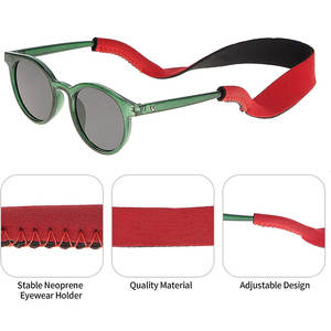 Lunettes de soleil en néoprène avec logo personnalisé, 5 pièces, support antidérapant et réglable, pour lunettes de sport - Product Image 5