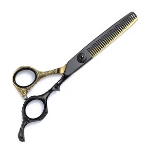 Black Gold Haircutting <b>Scissors</b> 440C High-End Hairdresser's Special Haircutting <b>Scissors</b> with Flat Teeth and Fringe Trimming - Product Image 3