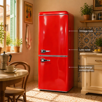 Réfrigérateur compact rétro 128L à faible consommation d'énergie et faible niveau sonore, fourni par l'usine