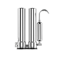 Purificateur d'eau de comptoir à 3 étapes pour la maison, filtre à eau à ultrafiltration pour robinet de cuisine, boîtier en acier inoxydable, eau potable directe