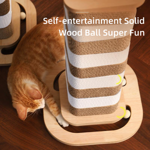 قابل للاستبدال خدش القط طويل القامة من الورق المقوى الزاوية مع الكرة - Product Image 6