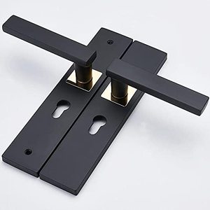Silent European <strong>Door</strong> Handle Lockset with Ambidextrous Design Easy Installation Universal Fit Thickened Panel <strong>Black</strong> <strong>Door</strong> <strong>Knob</strong> - Product Image 5