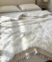 Peau de mouton véritable à poils longs en gros, 2m*2m, fourrure super douce et moelleuse pour la décoration intérieure de luxe