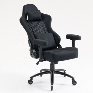180 inclinaison verrouillage bascule course Style chaise de bureau ajouter repose-pieds gratuit tissu noir Silicone roue jeu chaise d'ordinateur - Product Image 2