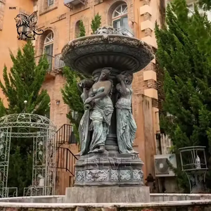 BLVE jardín al aire libre estanque decoración tamaño real niña fuentes de agua estatuas Metal mujer bronce <span class=keywords><strong>rocalla</strong></span> fuente - Product Image 5